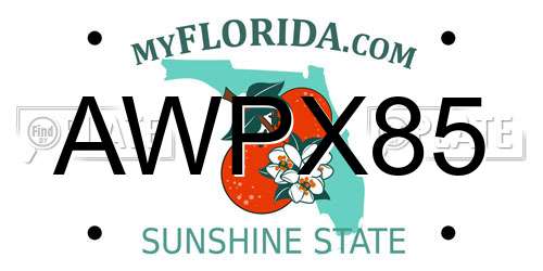 AWPX85 Florida License Plate