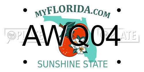 AWQ04 Florida License Plate