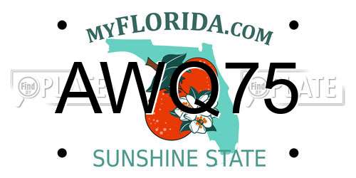 AWQ75 Florida License Plate