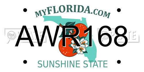 AWR168 Florida License Plate