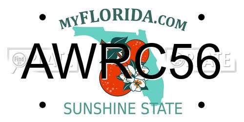 AWRC56 Florida License Plate