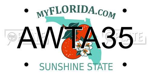 AWTA35 Florida License Plate