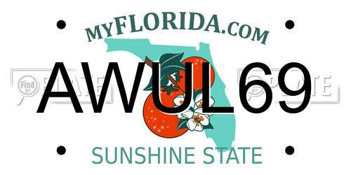 AWUL69 Florida License Plate