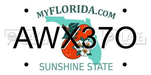 AWX37O Florida License Plate