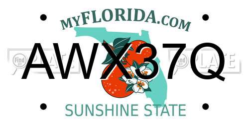 AWX37Q Florida License Plate