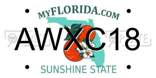 AWXC18 Florida License Plate