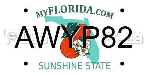 AWYP82 Florida License Plate