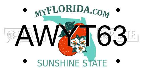 AWYT63 Florida License Plate