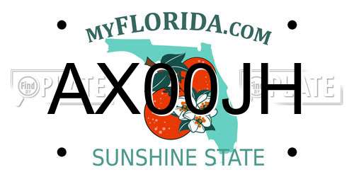 AX00JH Florida License Plate