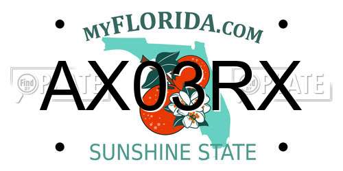 AX03RX Florida License Plate