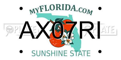AX07RI Florida License Plate