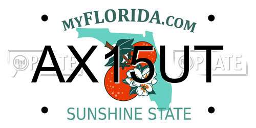 AX15UT Florida License Plate