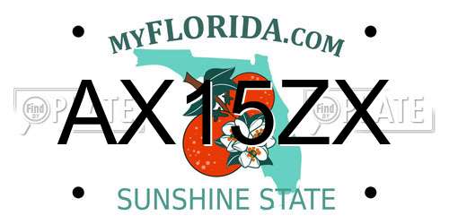 AX15ZX Florida License Plate