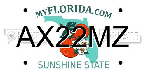 AX22MZ Florida License Plate