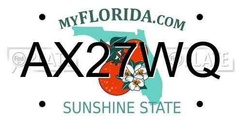 AX27WQ Florida License Plate