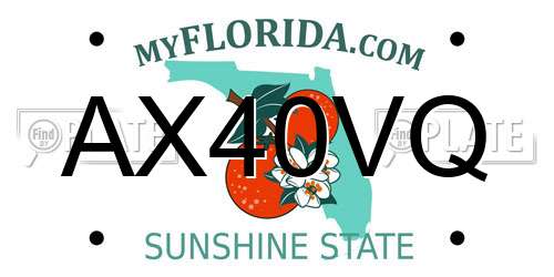 AX40VQ Florida License Plate