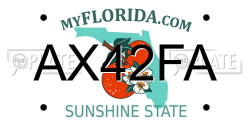 AX42FA Florida License Plate