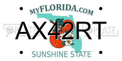 AX42RT Florida License Plate