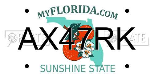 AX47RK Florida License Plate