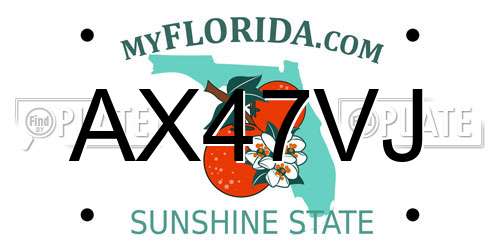 AX47VJ Florida License Plate