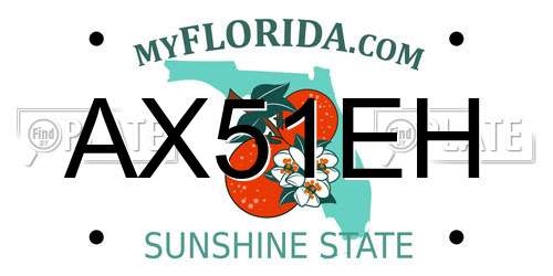 AX51EH Florida License Plate