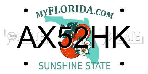 AX52HK Florida License Plate