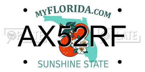 AX52RF Florida License Plate