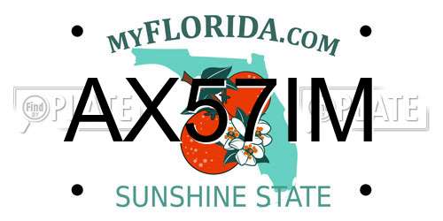 AX57IM Florida License Plate