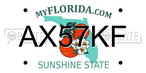 AX57KF Florida License Plate