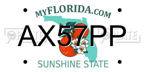 AX57PP Florida License Plate