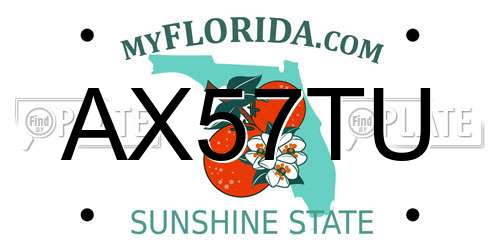 AX57TU Florida License Plate