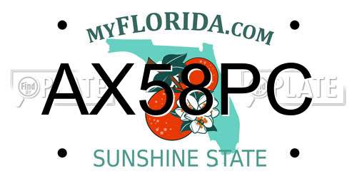 AX58PC Florida License Plate
