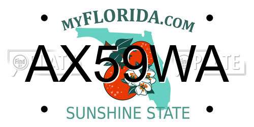 AX59WA Florida License Plate