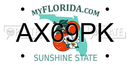 AX69PK Florida License Plate