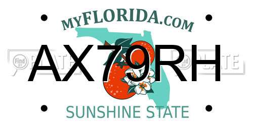 AX79RH Florida License Plate