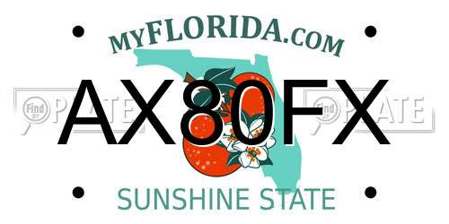 AX80FX Florida License Plate