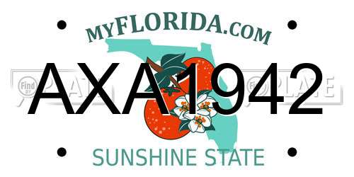 AXA1942 Florida License Plate