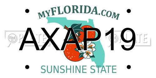 AXAP19 Florida License Plate
