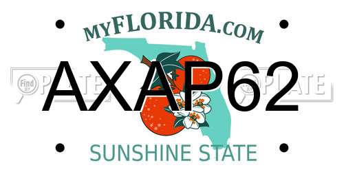 AXAP62 Florida License Plate