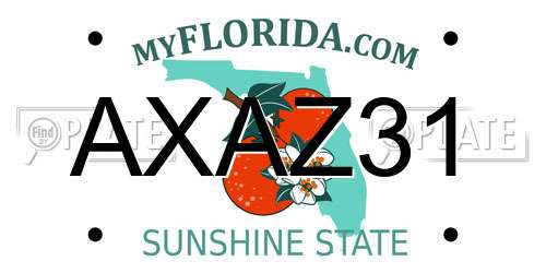AXAZ31 Florida License Plate