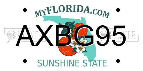 AXBG95 Florida License Plate