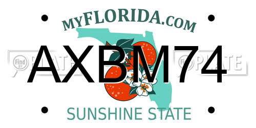 AXBM74 Florida License Plate
