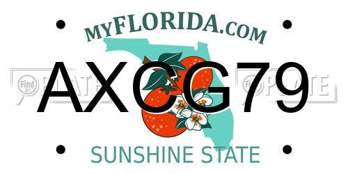 AXCG79 Florida License Plate