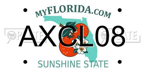 AXCL08 Florida License Plate