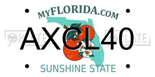 AXCL40 Florida License Plate
