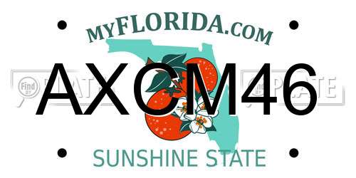 AXCM46 Florida License Plate