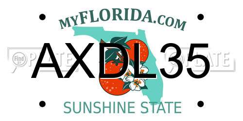 AXDL35 Florida License Plate