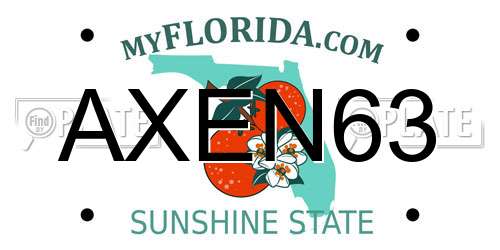 AXEN63 Florida License Plate