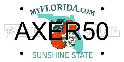 AXER50 Florida License Plate