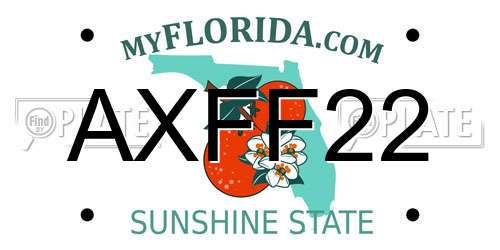 AXFF22 Florida License Plate
